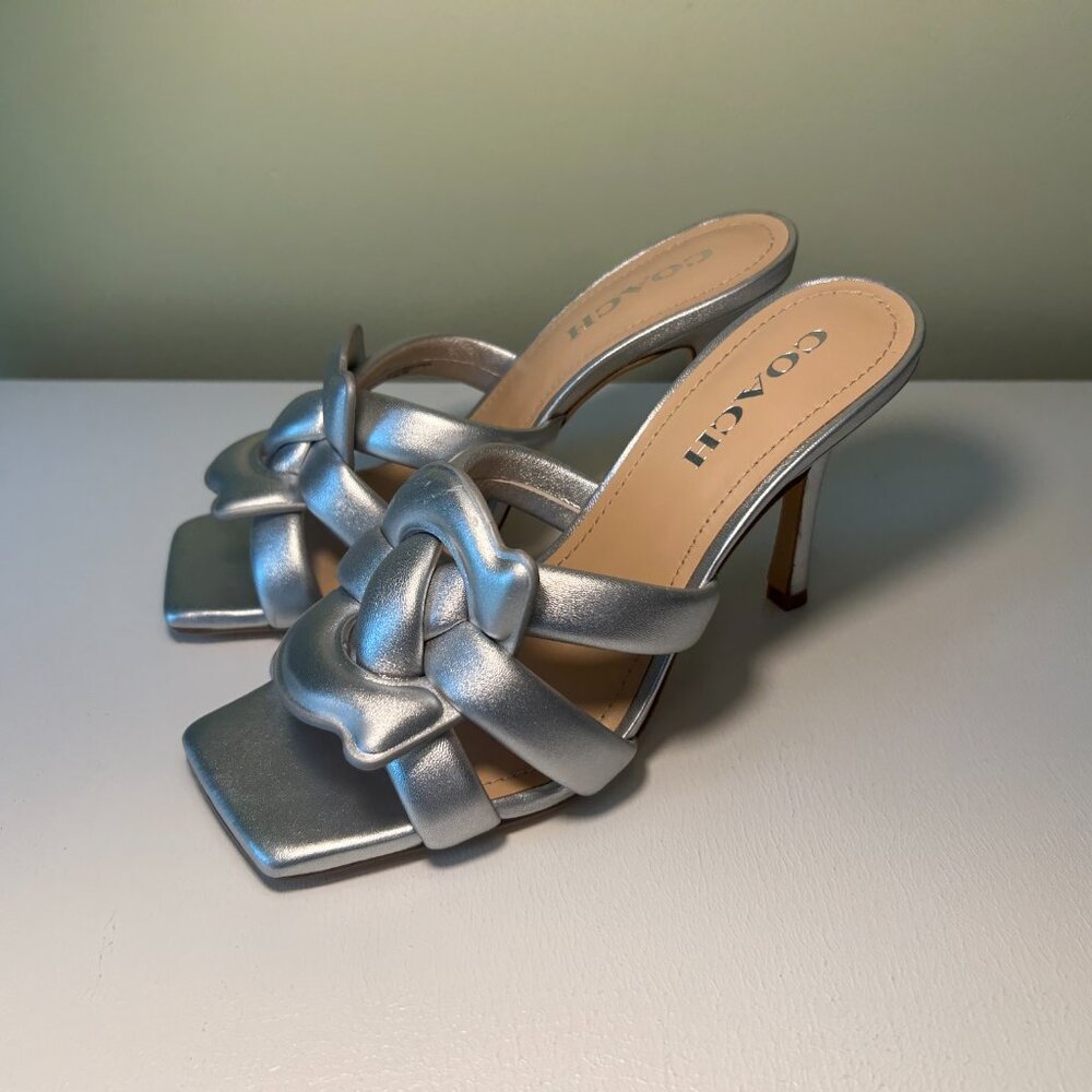 Coach Women's Kellie Metallic Leather High Heel Sandals - Picture 9 of 11